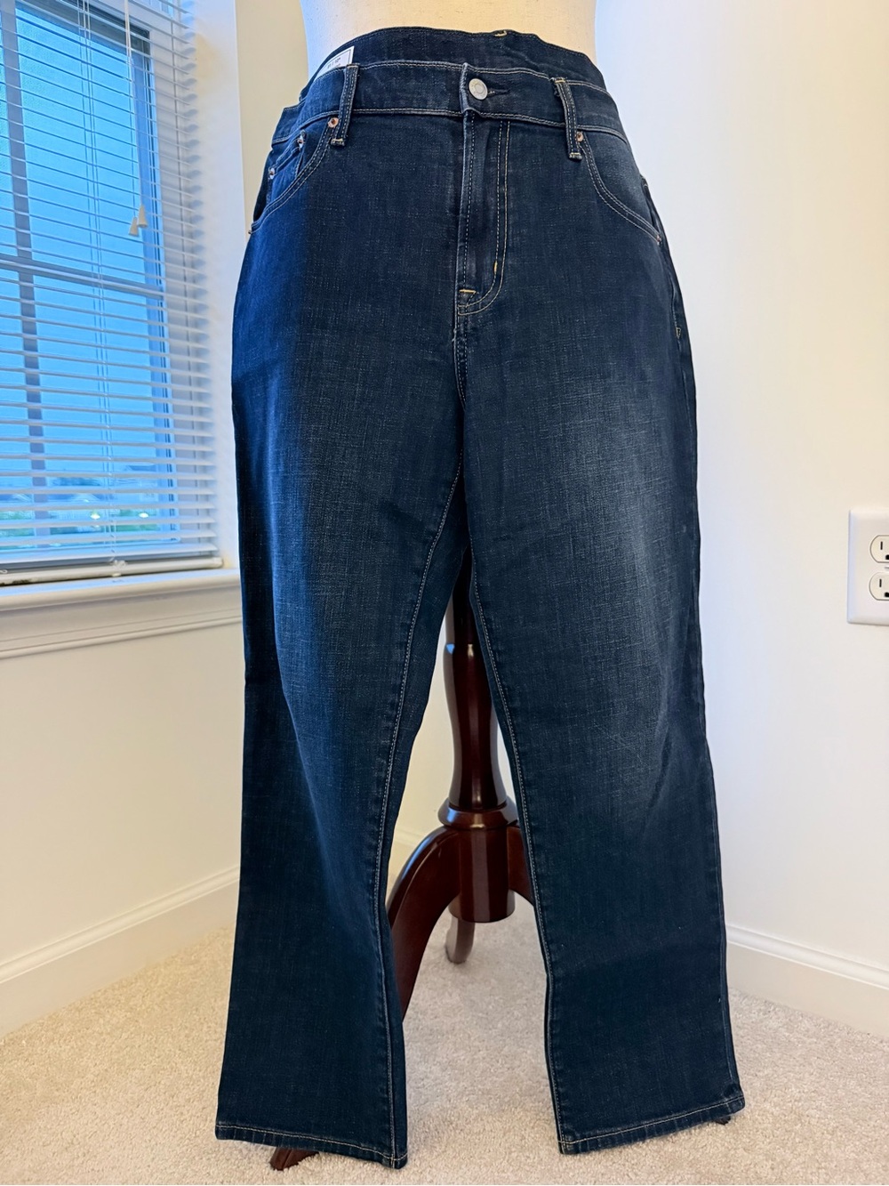 GAP Dark Indigo Mid-Rise Boyfriend Jeans